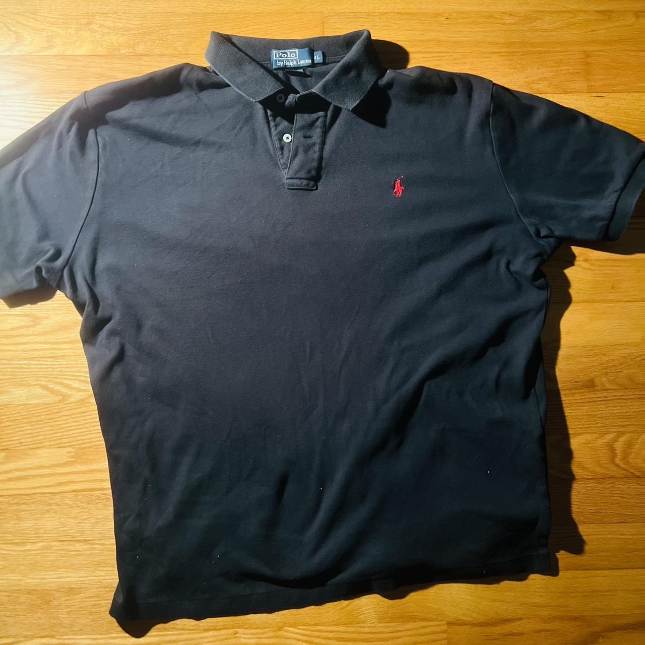 Vintage Black Ralph Lauren Polo shirt Excellent... - Depop
