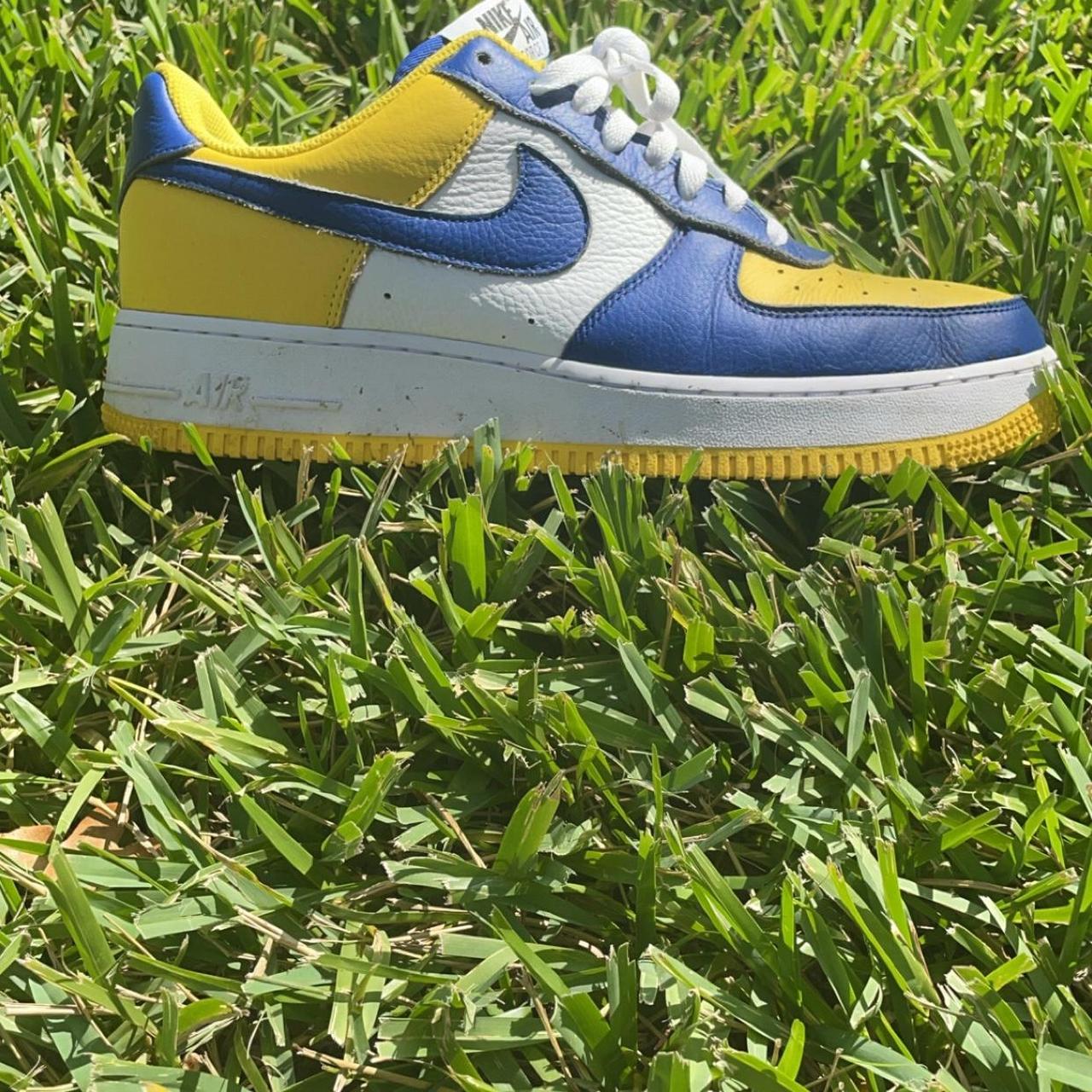 Blue/yellow/White Mens size NIKE AIR Depop