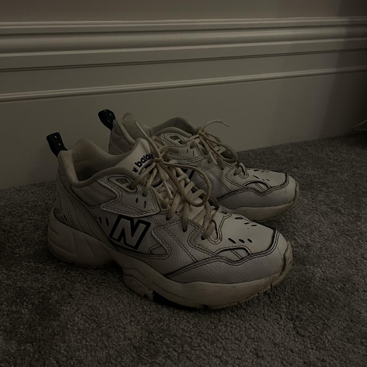 New Balance 608 Trainers, White And Blue... - Depop