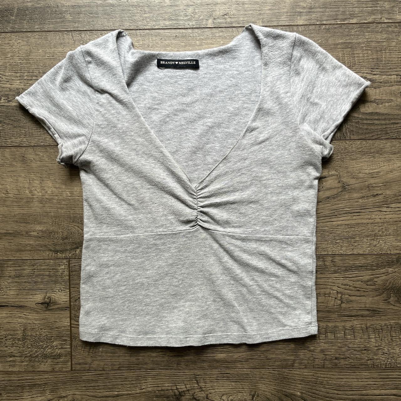 Brandy Melville light grey gina top Fits like an xs/s - Depop