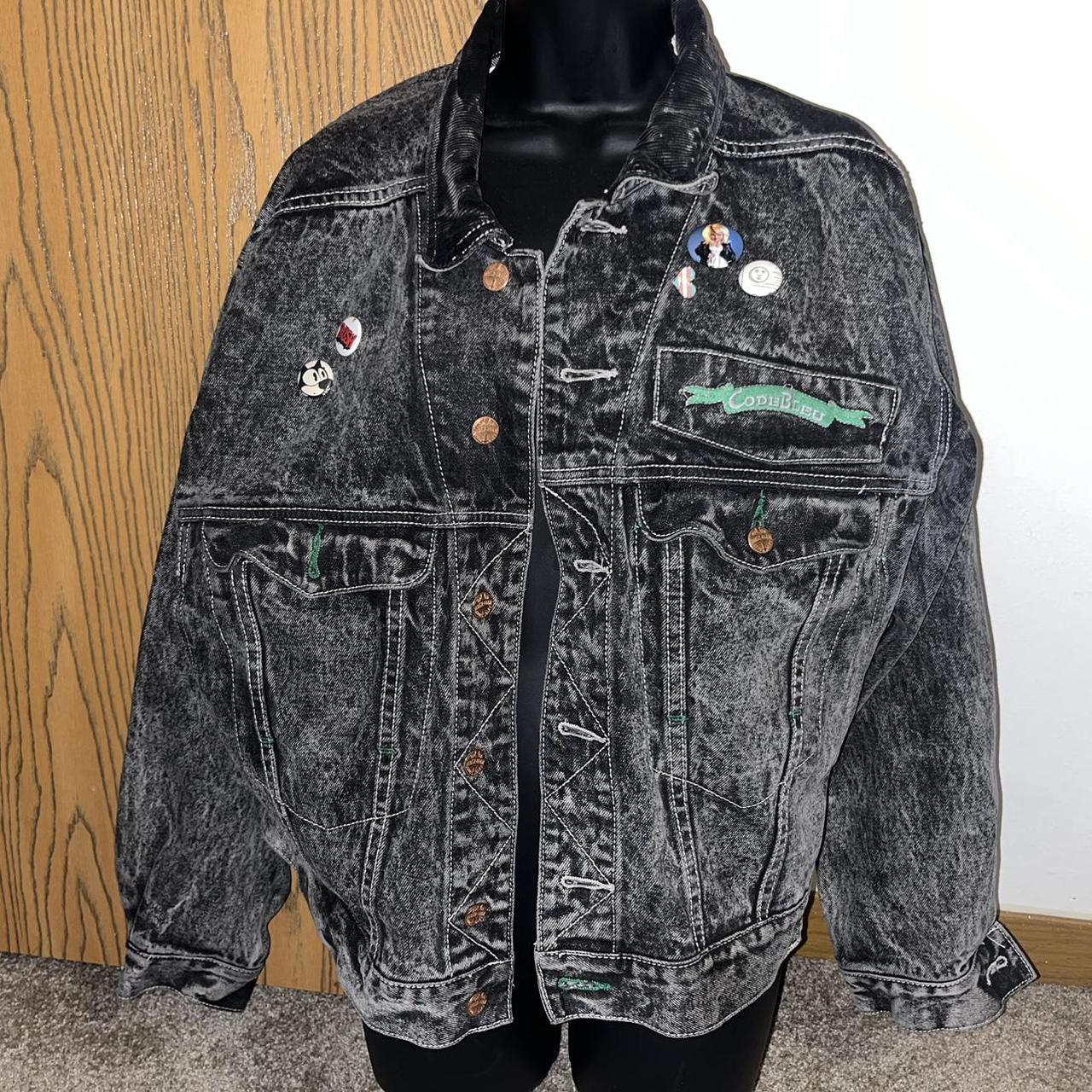 Vintage Code Bleu, Black Denim Jacket with