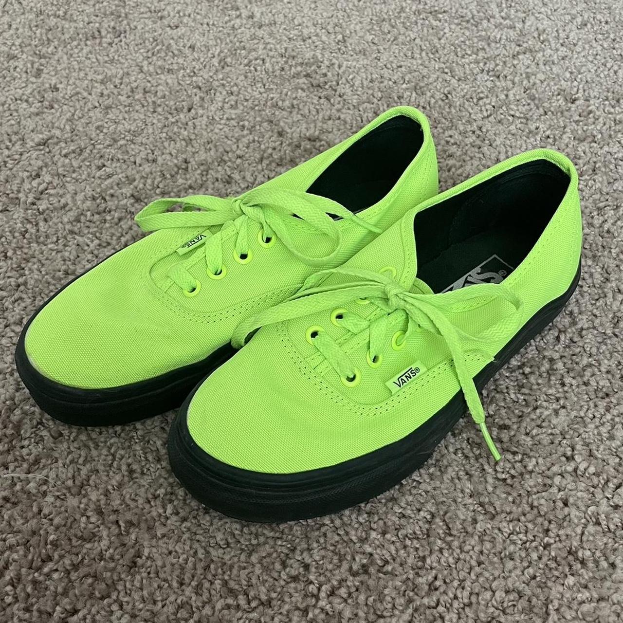 Neon green store and black vans