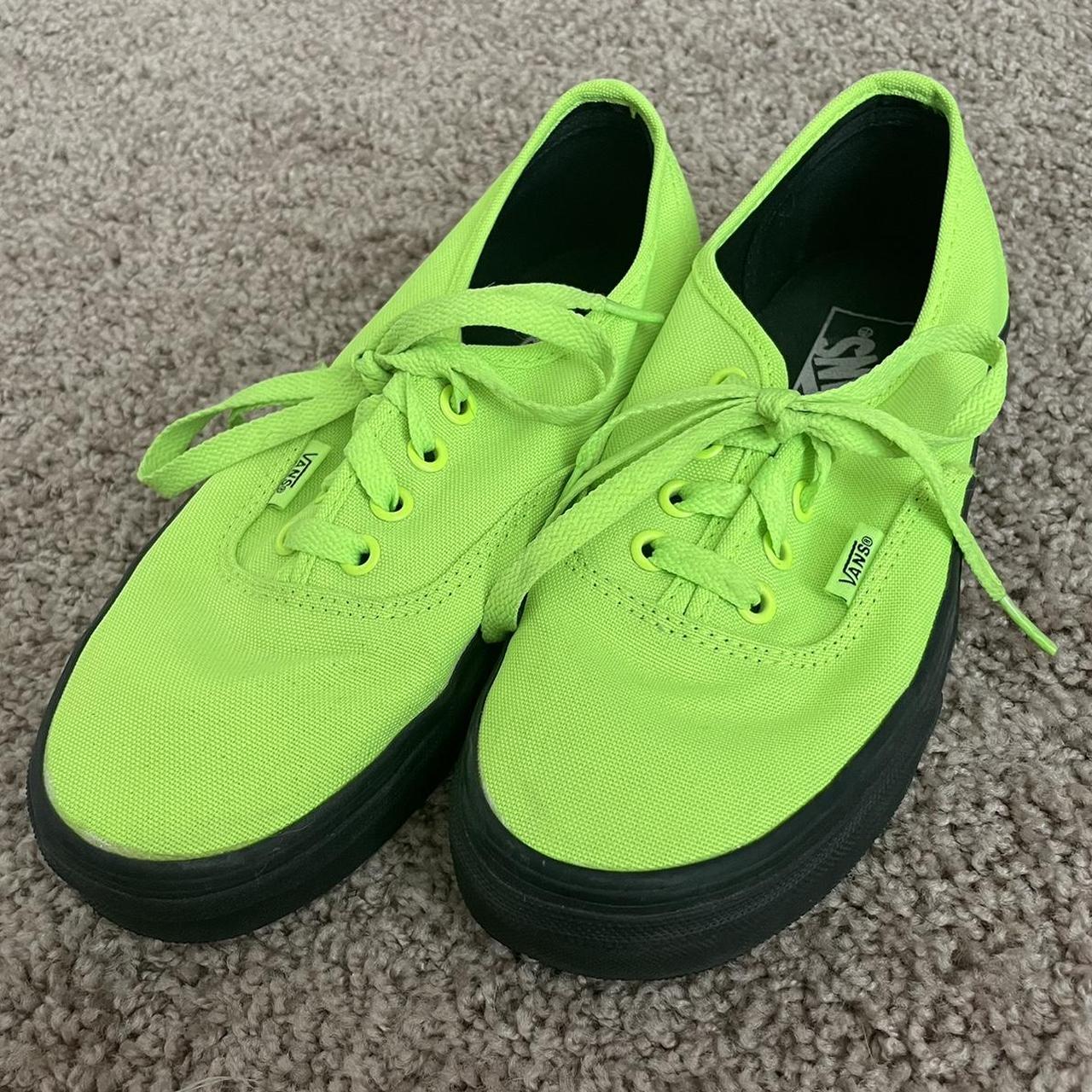 Neon green store and black vans