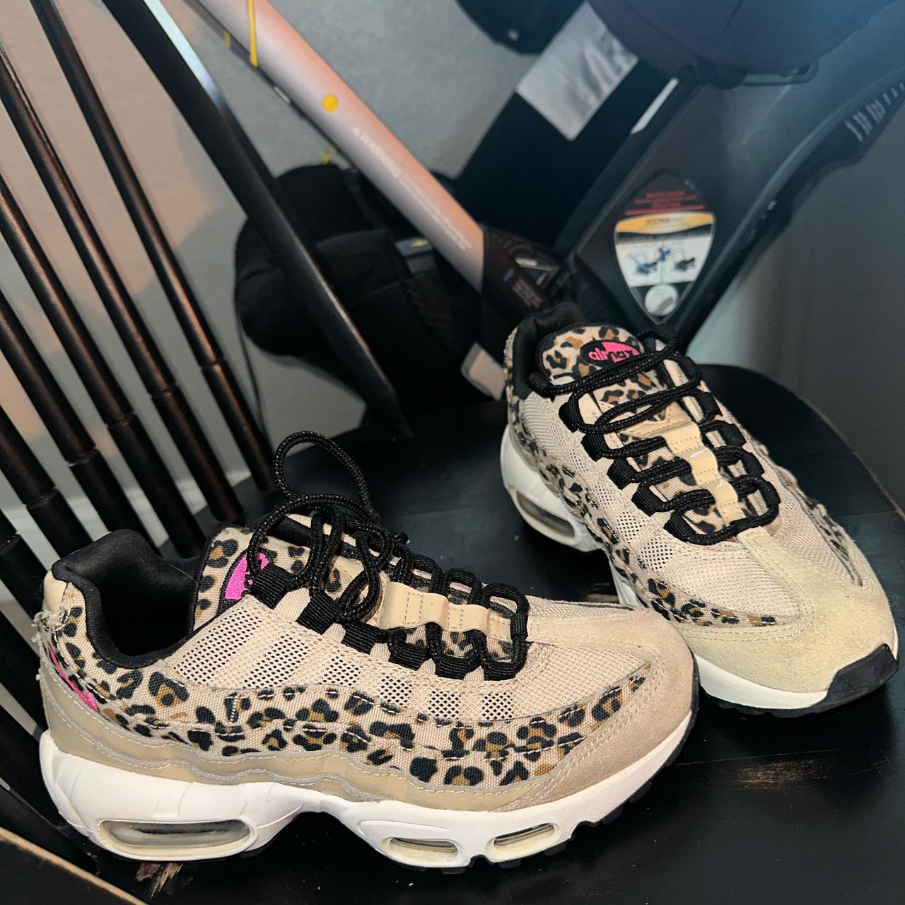 Nike Air Max 95 Size 6 Womens Animal print with pink. Depop