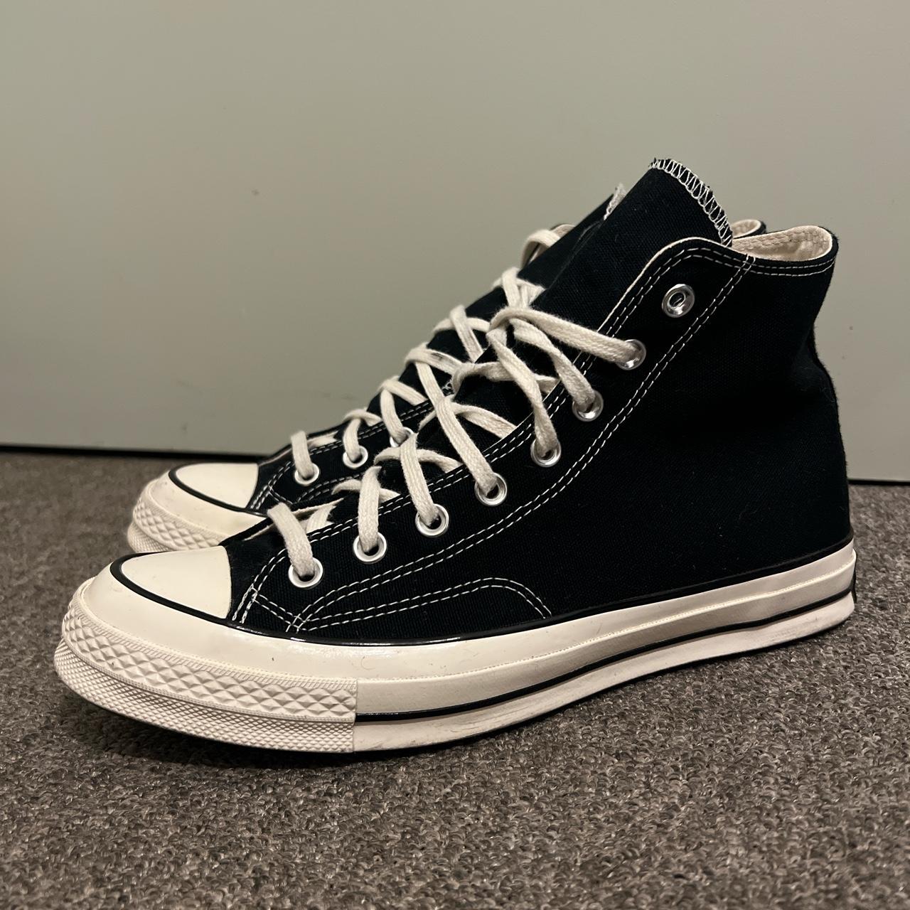 Converse Men's Black and White Trainers | Depop
