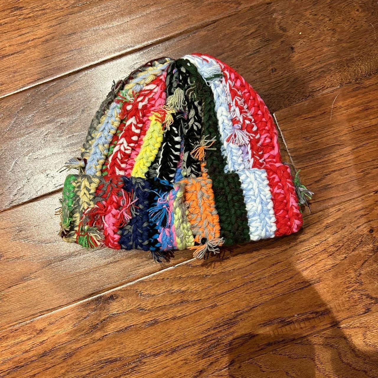 hand knit supreme beanie stock x verified | Depop