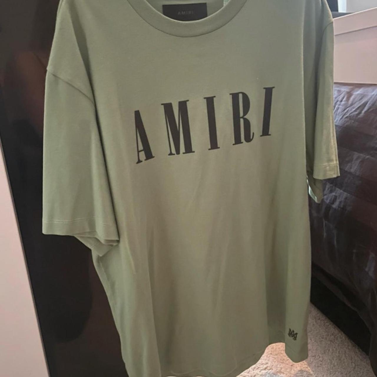 25SS new/AMIRI コットン混紡テリーTシャツ T-Shirt Green AMIRI Green Staggered T-Shirt Amiri