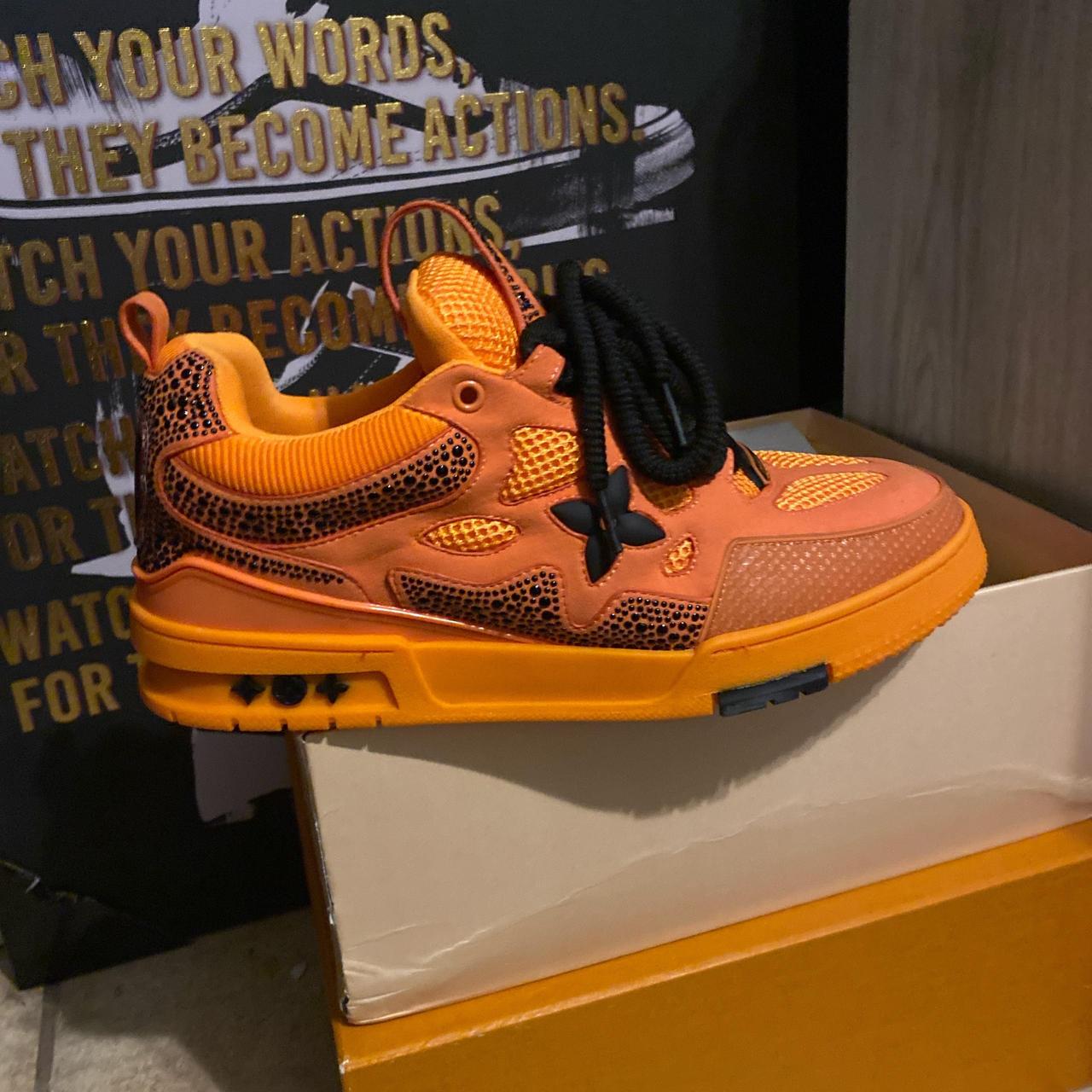 Orange and Black LV Skates Depop