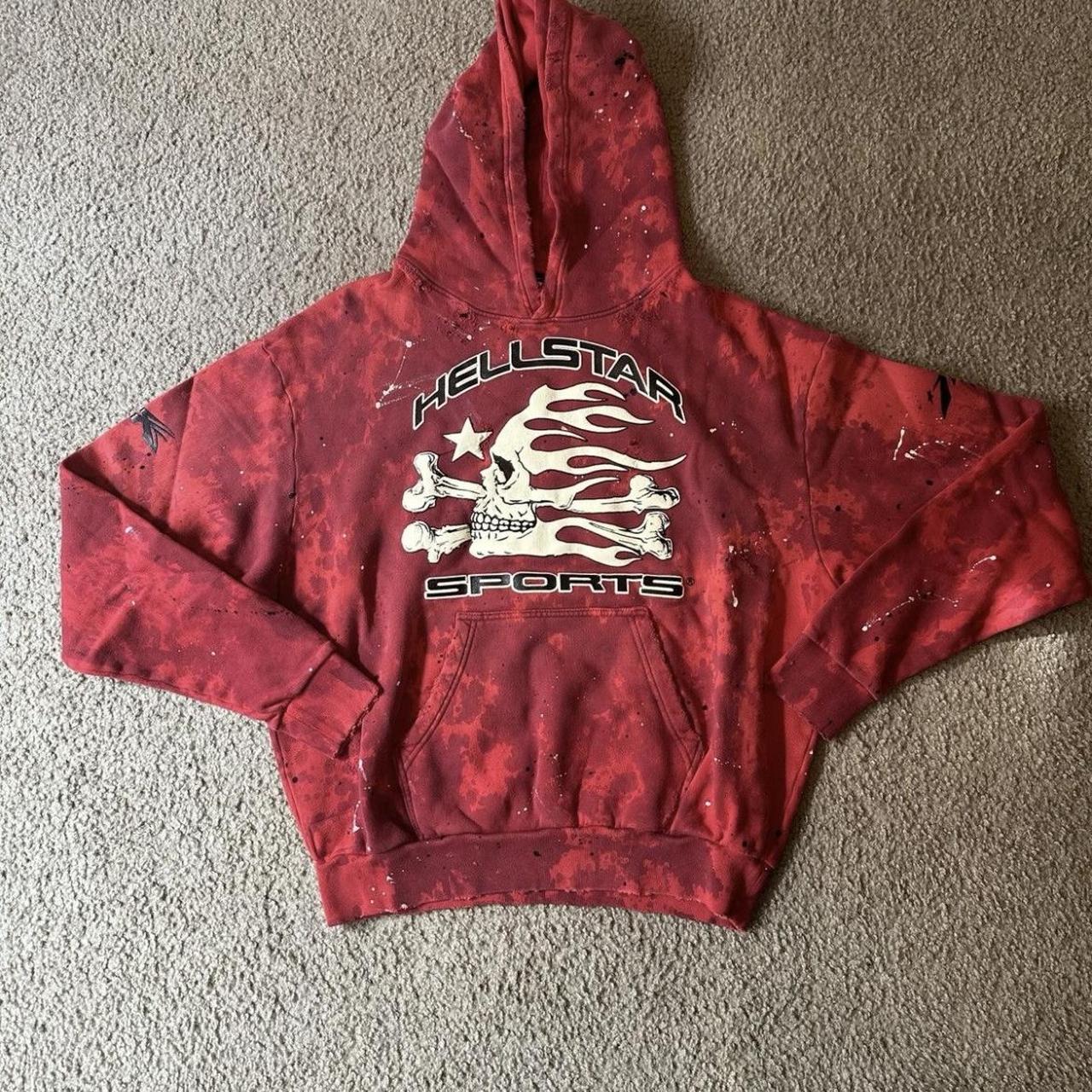 パーカー・フーディ HELLSTAR SPORTS TIE DYE SKULL HOODIE Hellstar sports tie-dye skull hoodie “red” Size: xl | Depop