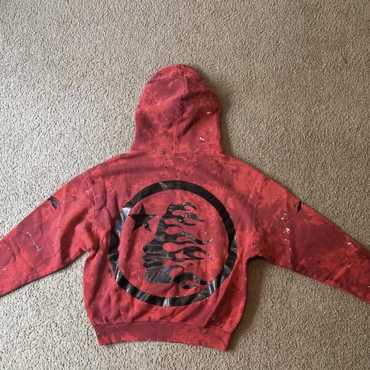 Hellstar sports tie-dye skull hoodie “red” Size: xl | Depop