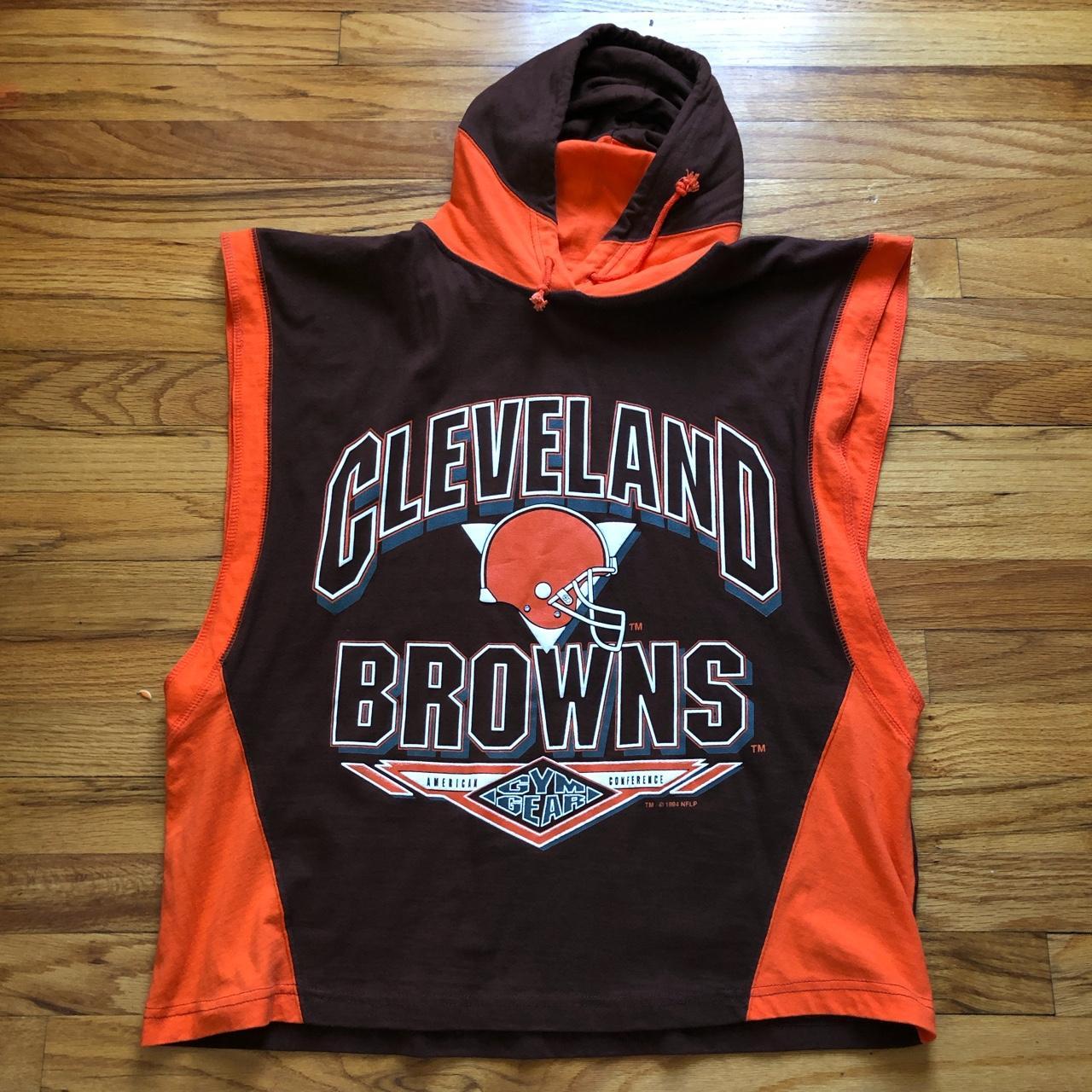 Vintage Cleveland Browns sleeveless hooded “Gym - Depop