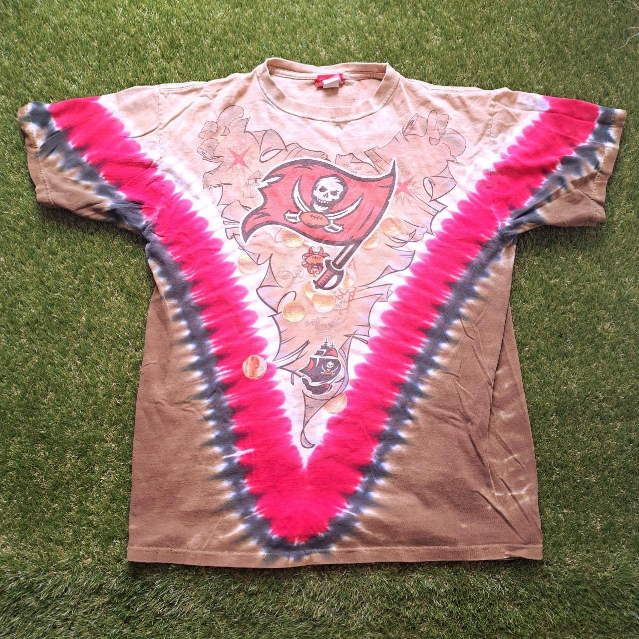 Y2K Tampa Bay Buccaneers Tie dye T-Shirt Size XL but - Depop