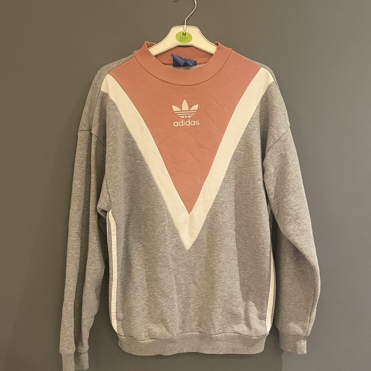 Grey and pink adidas jumper hotsell