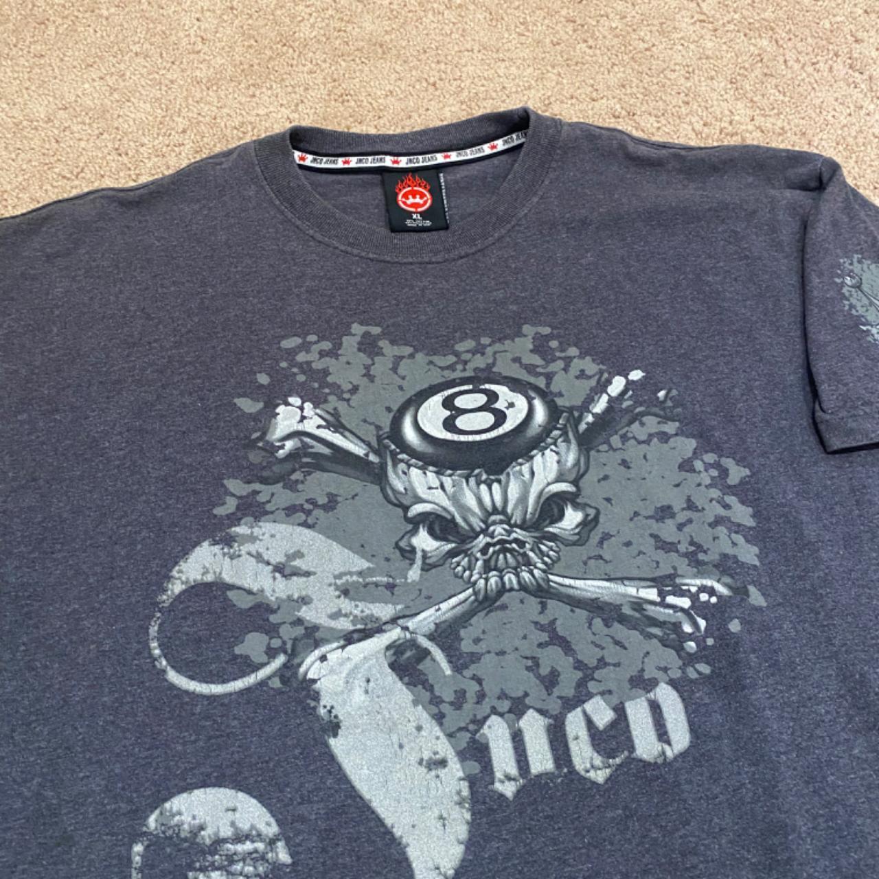 RARE Vintage Y2K JNCO 8 Ball Skull T-Shirt Size: XL | Depop