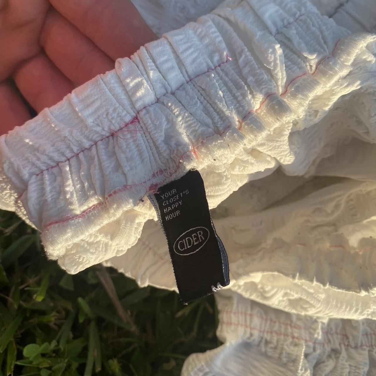 White Cider Tiered Flowy Maxi Skirt Depop