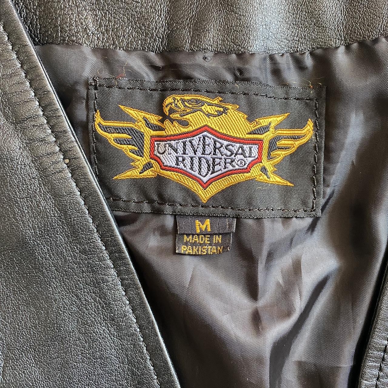 Universal rider motorcycle leather vest studded.... - Depop