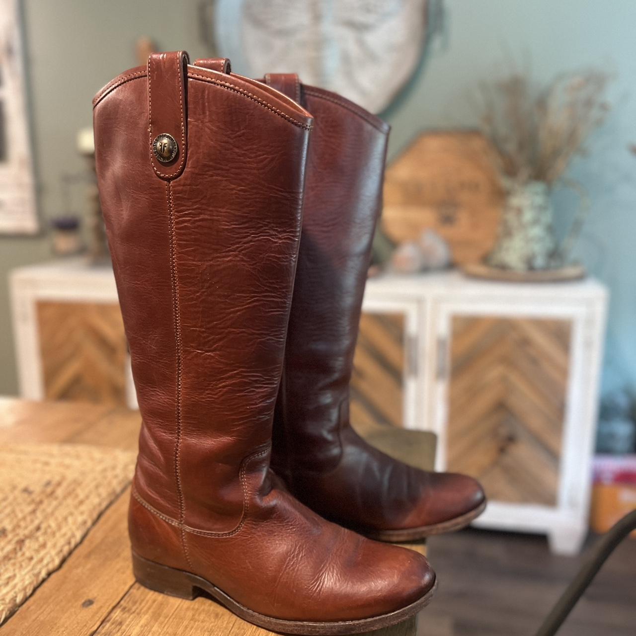 Frye women's brown leather boots hotsell