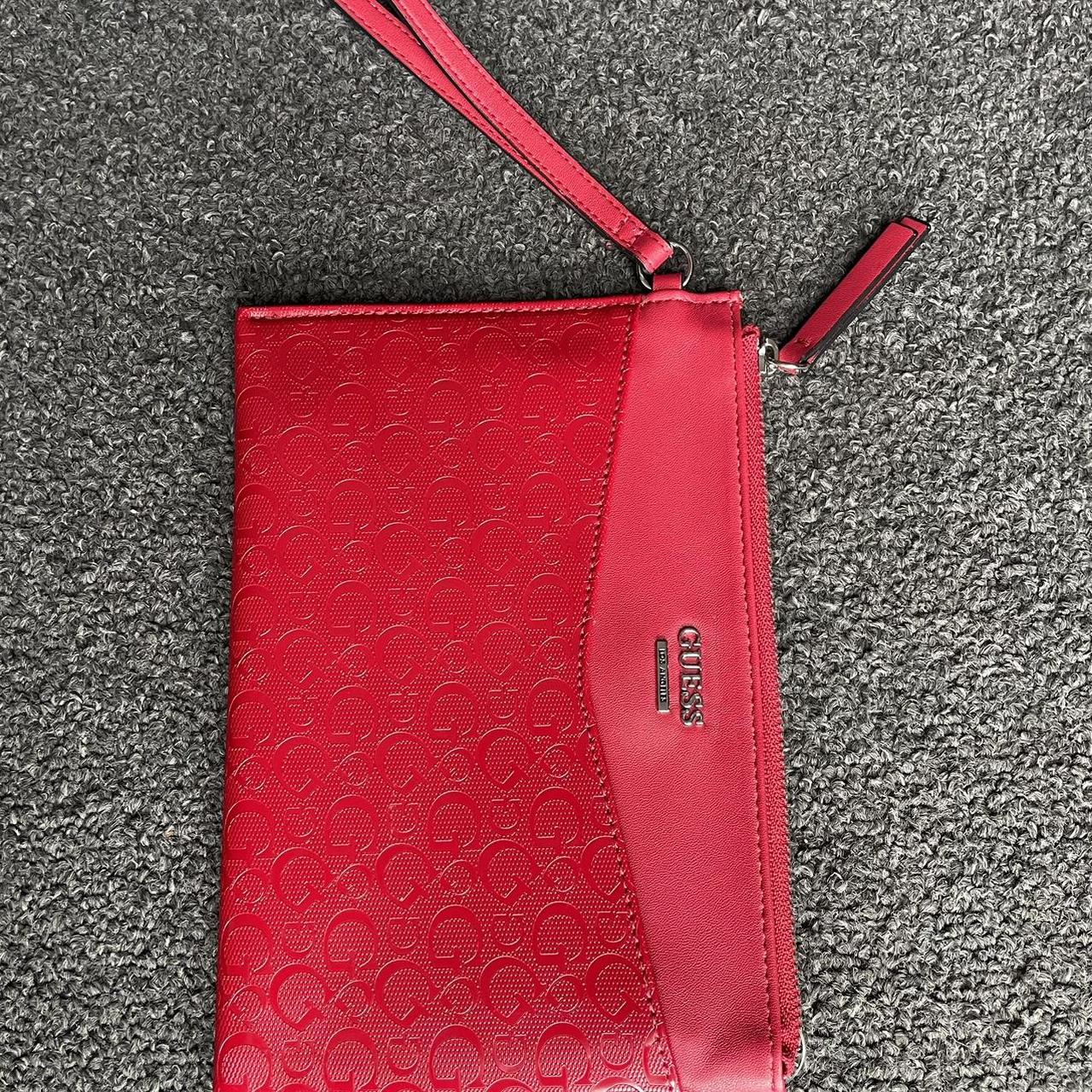 GUESS Red Wristlet Bag Clutch Purse Logo. Depop