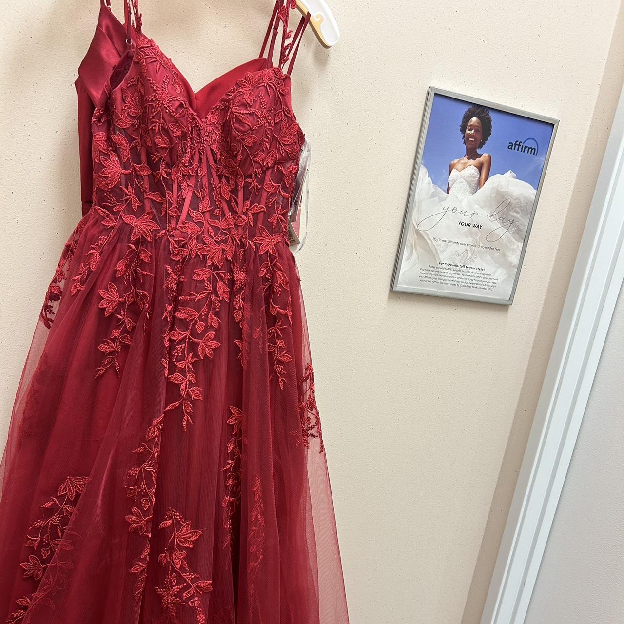 Burgundy and red formal dress only worn once to try. Depop