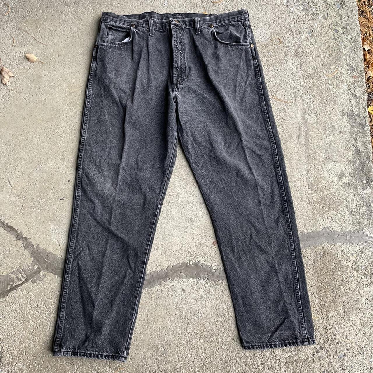 Vintage wrangler faded black jeans Good overall... - Depop