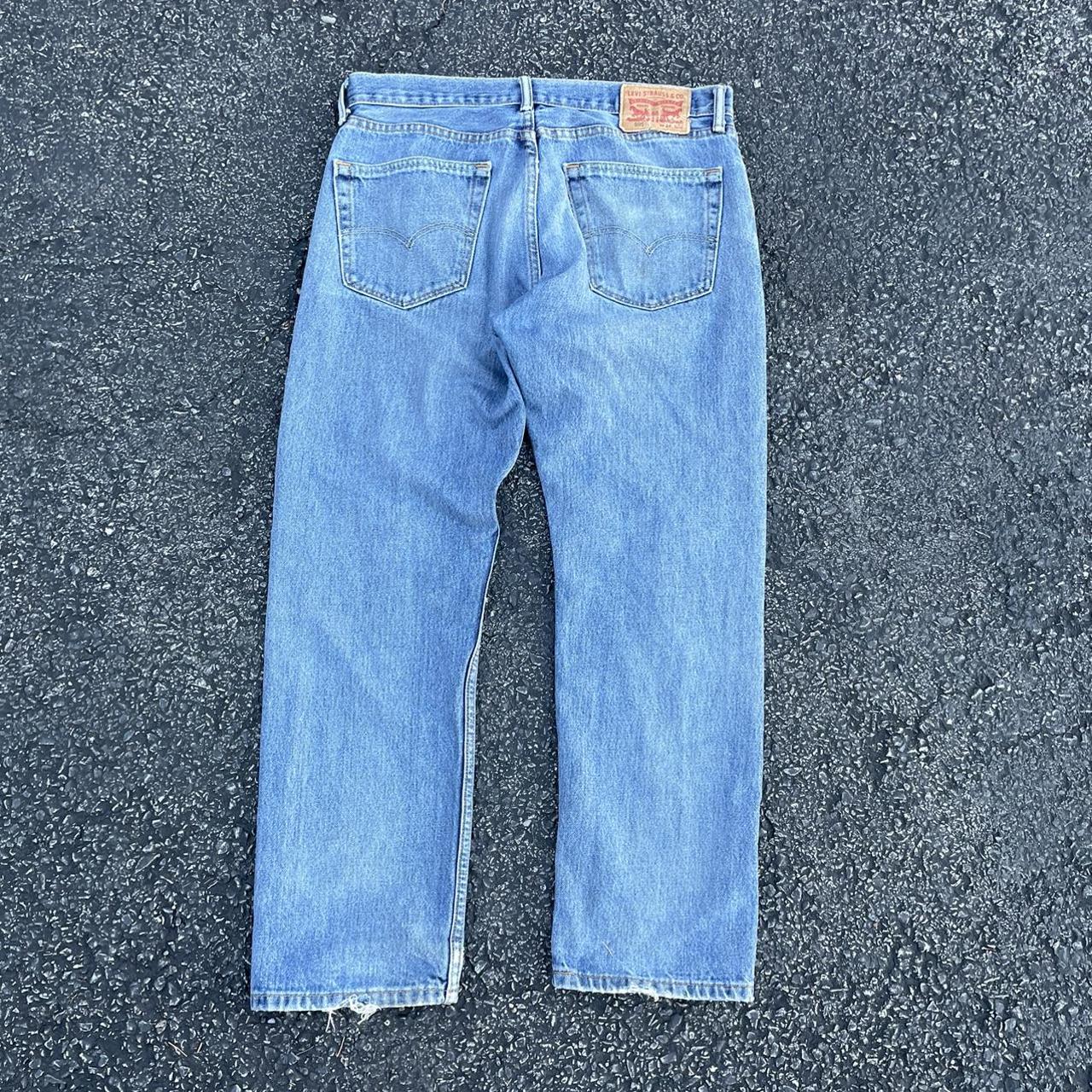 Vintage Levi’s 505 distressed jeans overall worn... - Depop