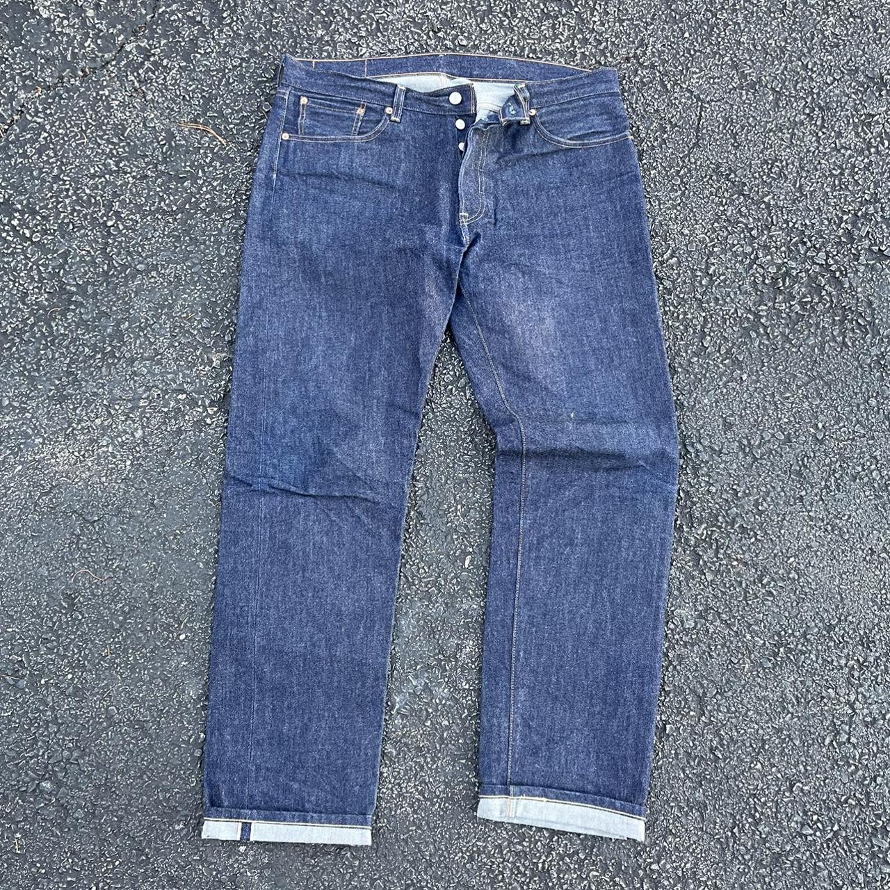 Levi’s 501 indigo selvedge denim jeans Good... - Depop