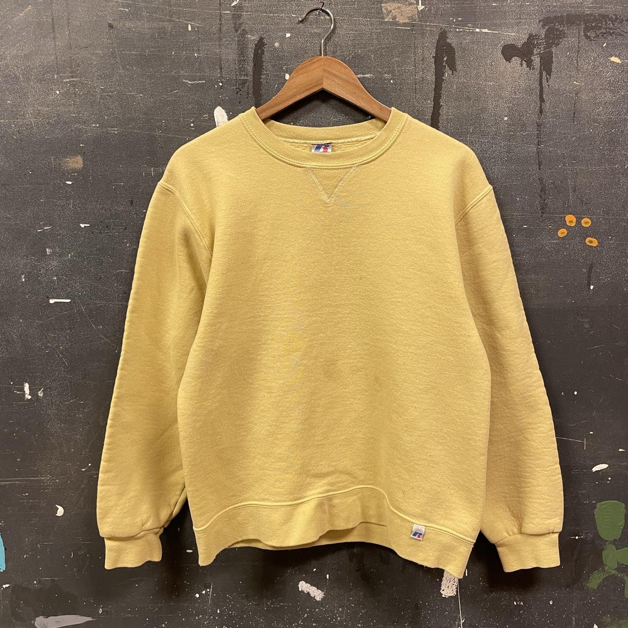 Vintage Russel yellow Crewneck sweatshirt Good... Depop