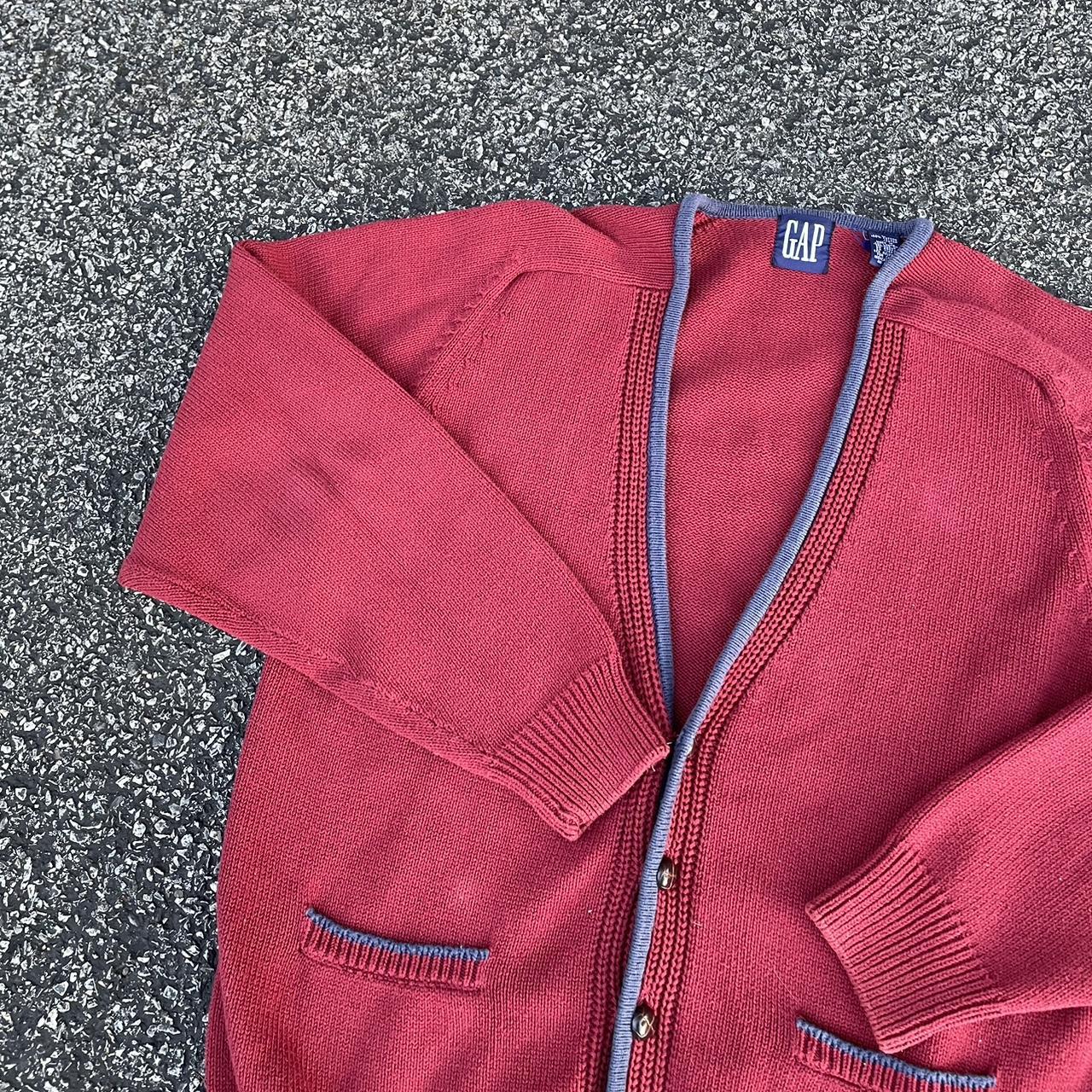 Gap Men's Red Cardigan Depop