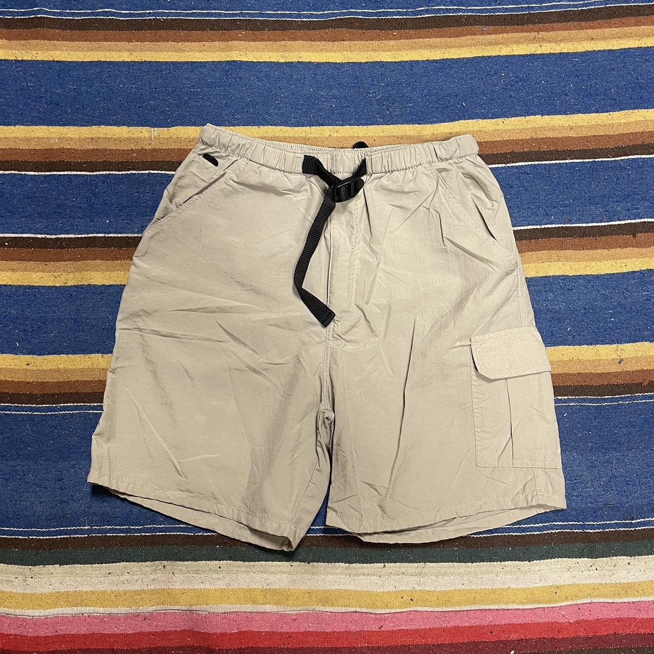 Vintage Disney tan nylon shorts Good overall - Depop