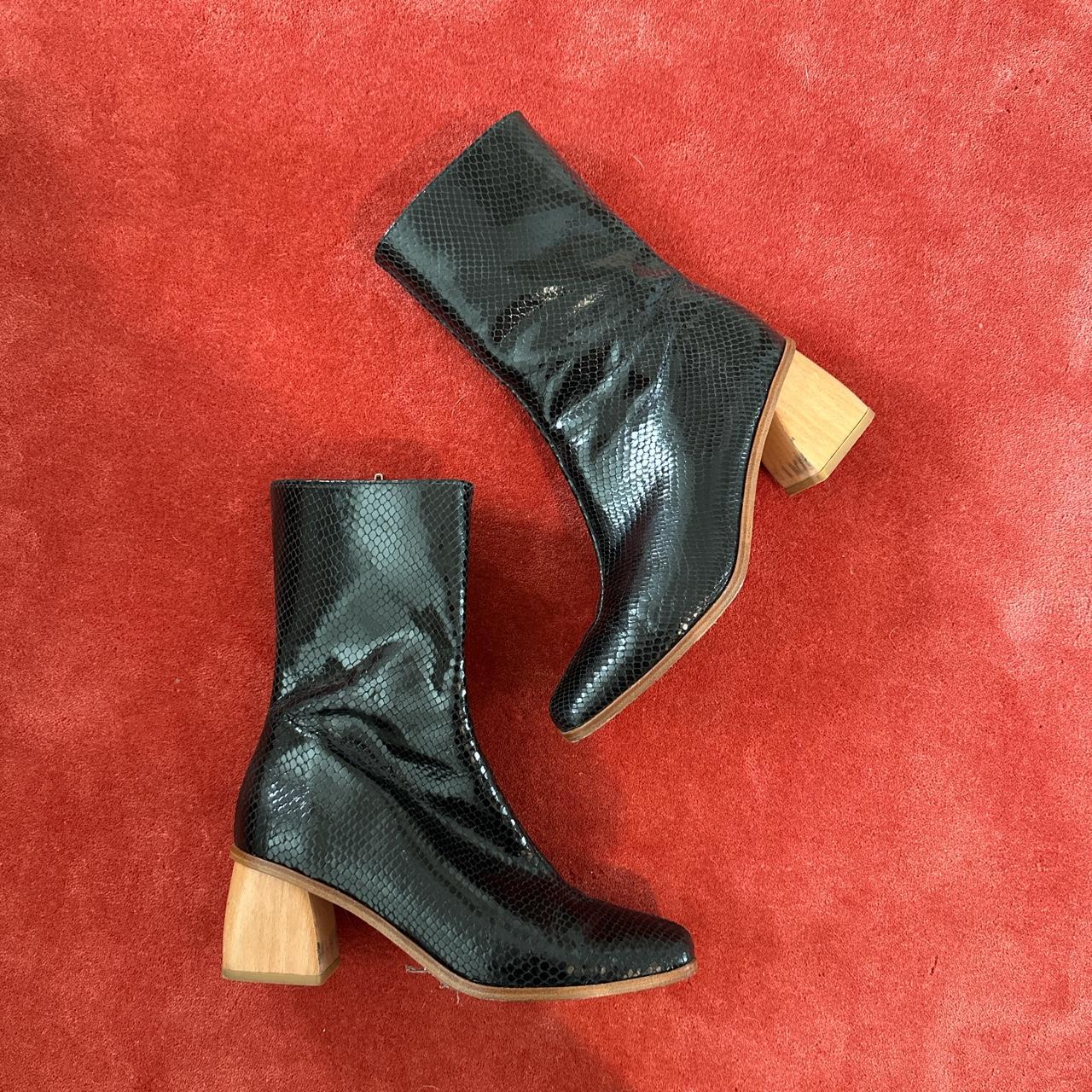 Paloma wool patent leather boots size 40 - Depop