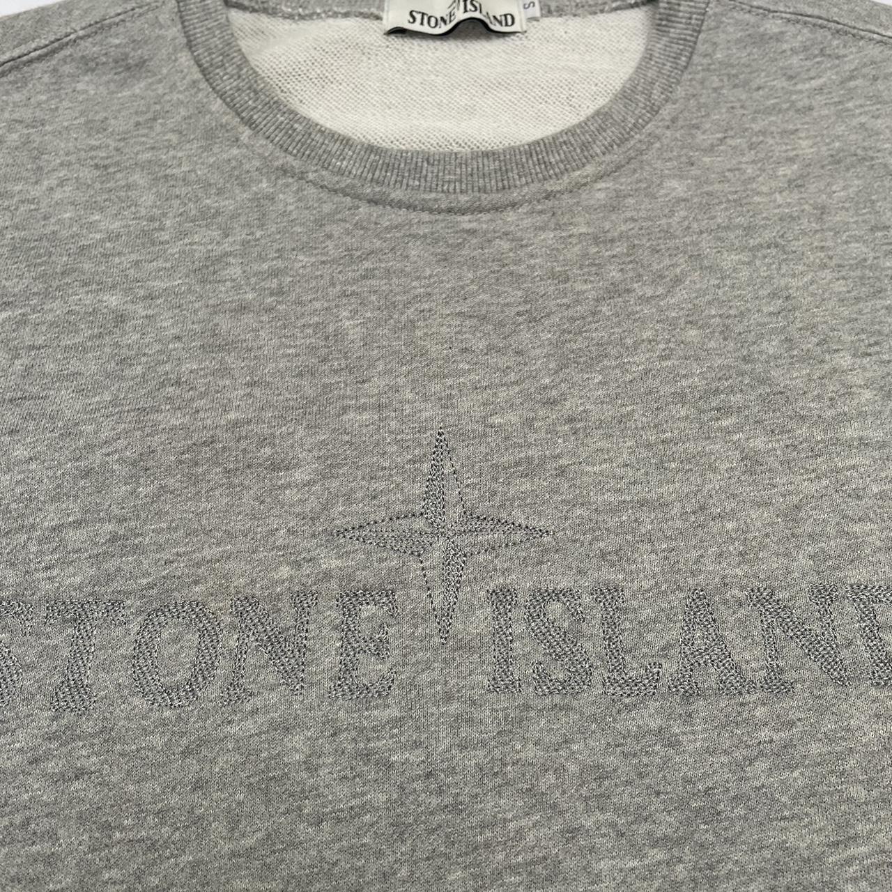 Stone Island Grey Front Logo Sweatshirt Jumper,