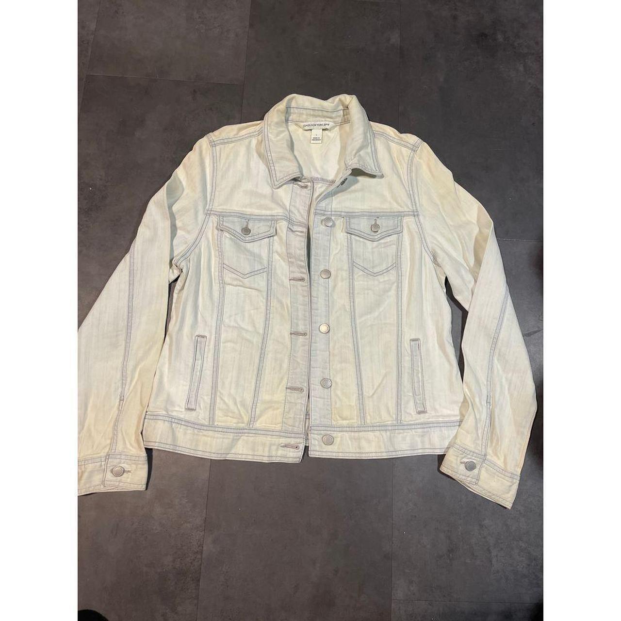 Jones new york white denim jacket best sale