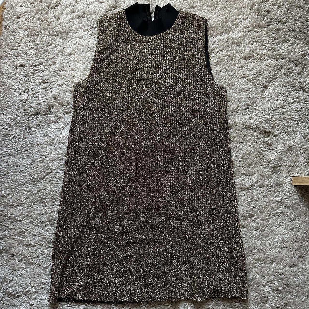 Gold glitter turtleneck dress from Depop