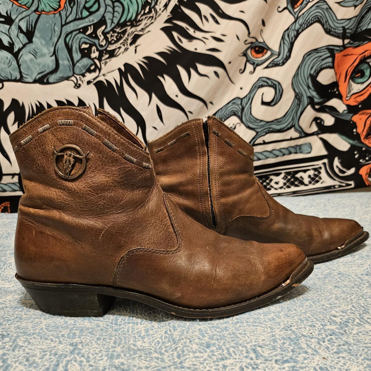 Capezio leather cowboy booties women's size 8-8.5.... - Depop