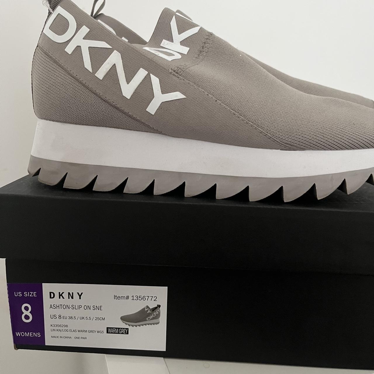 dkny slip on trainers white