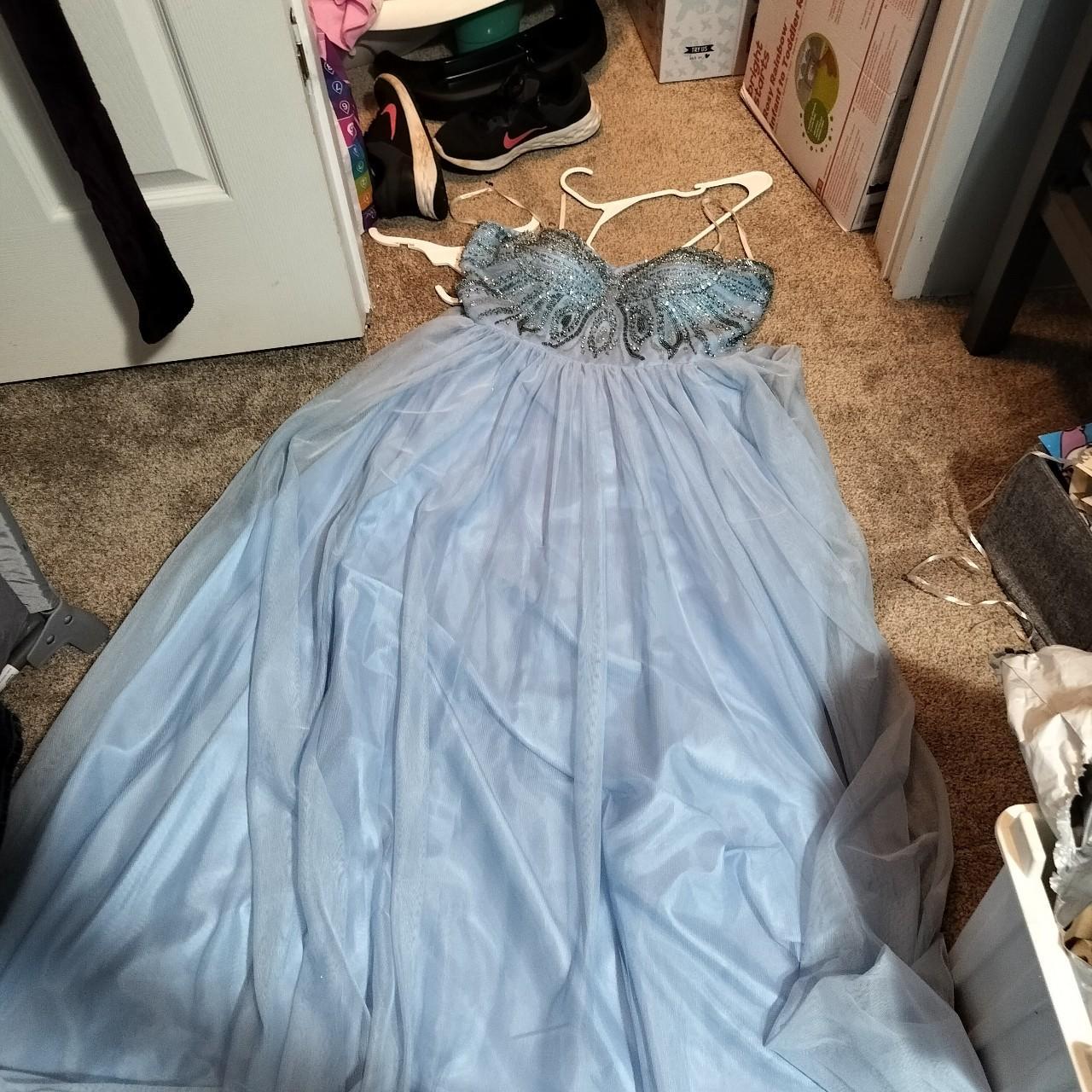 Size 15 Light blue dress JCPenney) Rhinestone Depop
