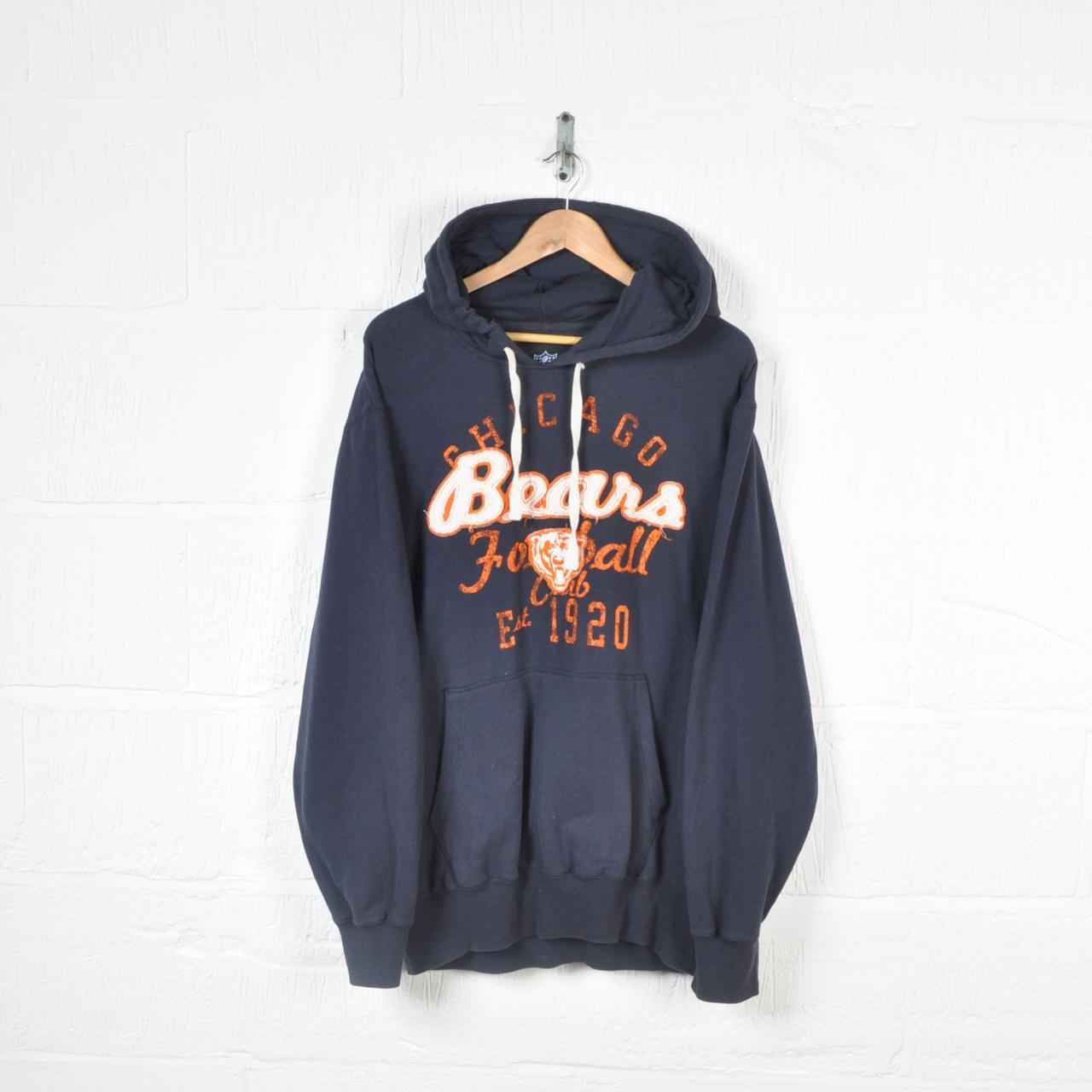 Vintage NFL Chicago Bears Hooded Sweatshirt Navy - Depop