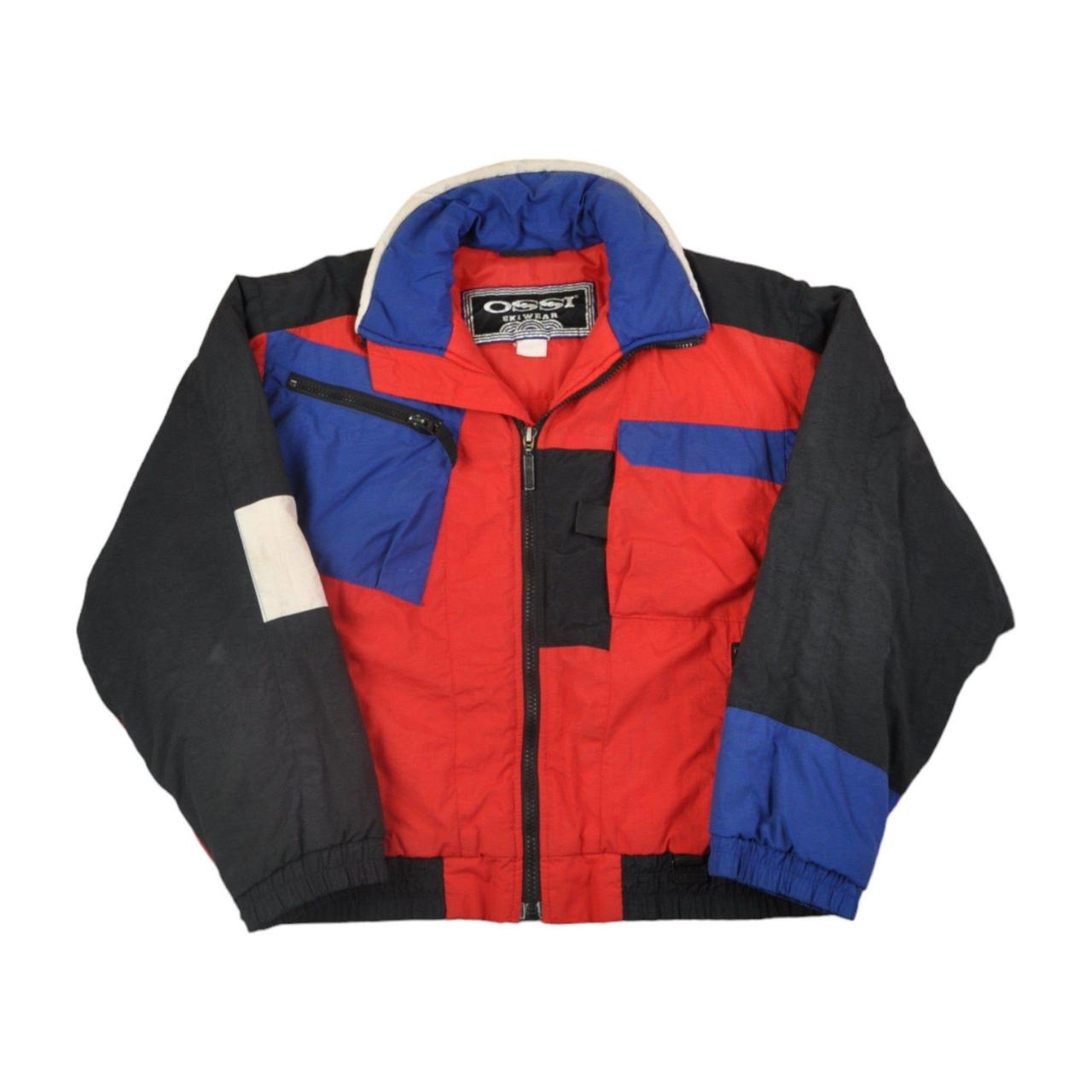 Vintage OSSI Ski Jacket Retro Block Colour Ladies... - Depop
