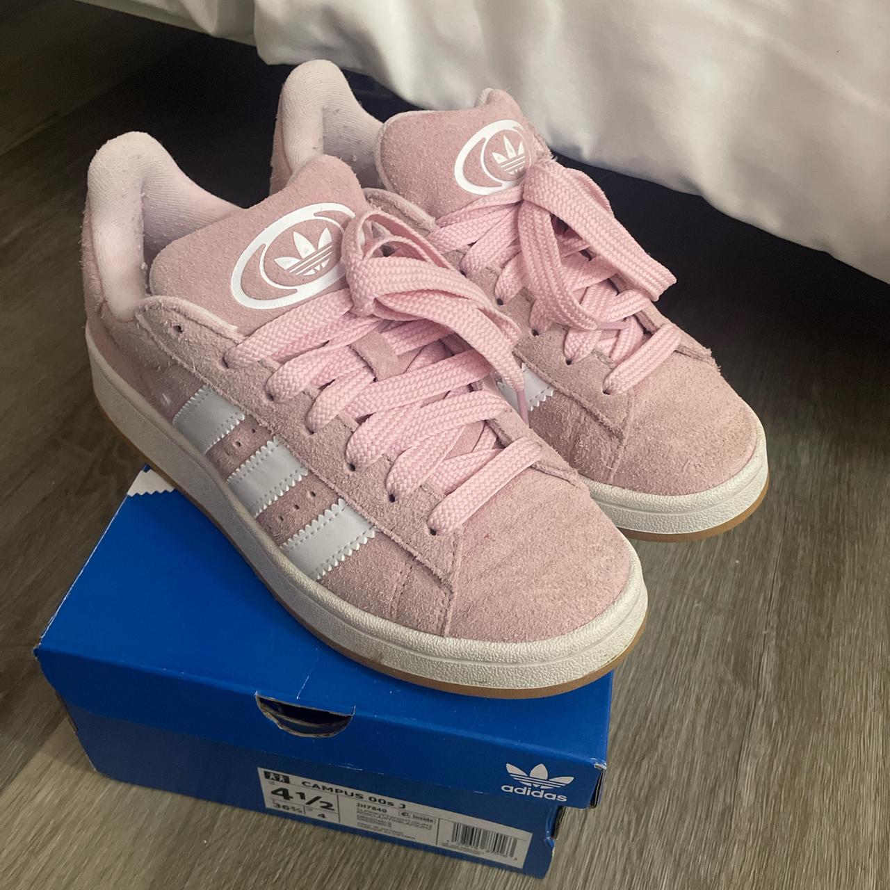 Pink Adidas campus 00s worn 2 times selling bc they... Depop