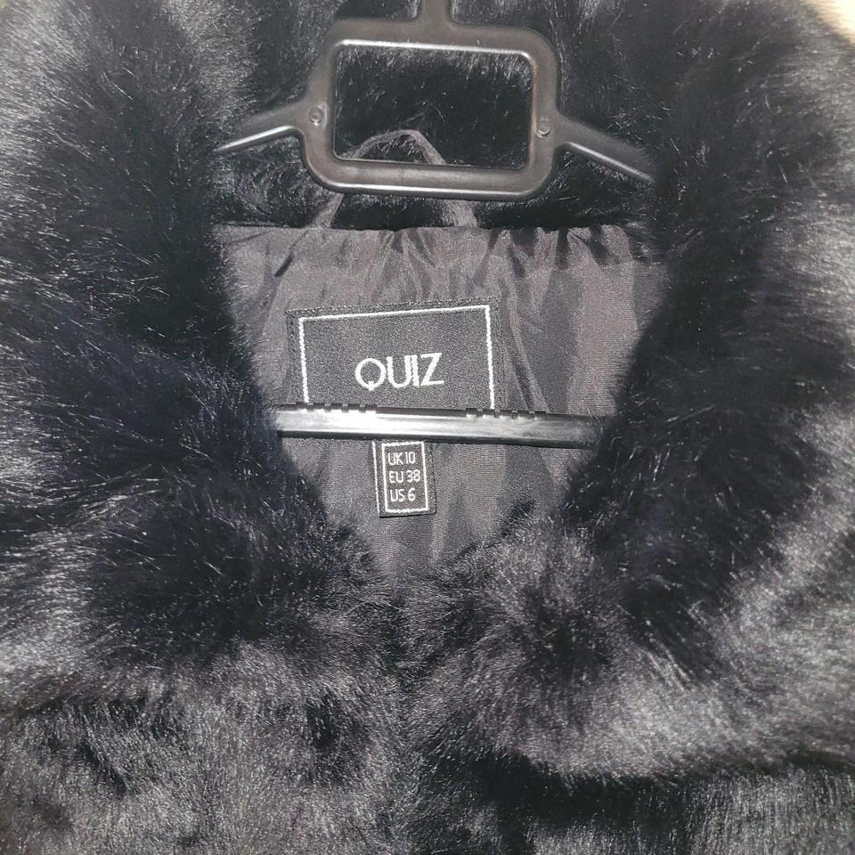 Quiz black clearance fur jacket