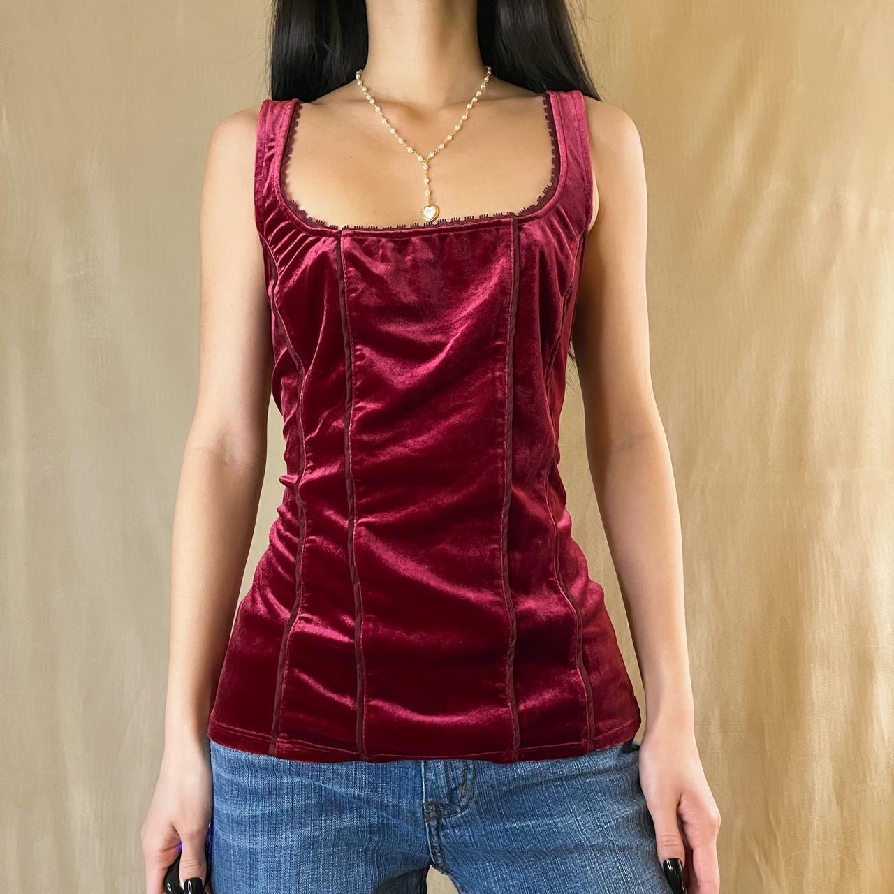 white-house-black-market-women-s-burgundy-blouse-depop