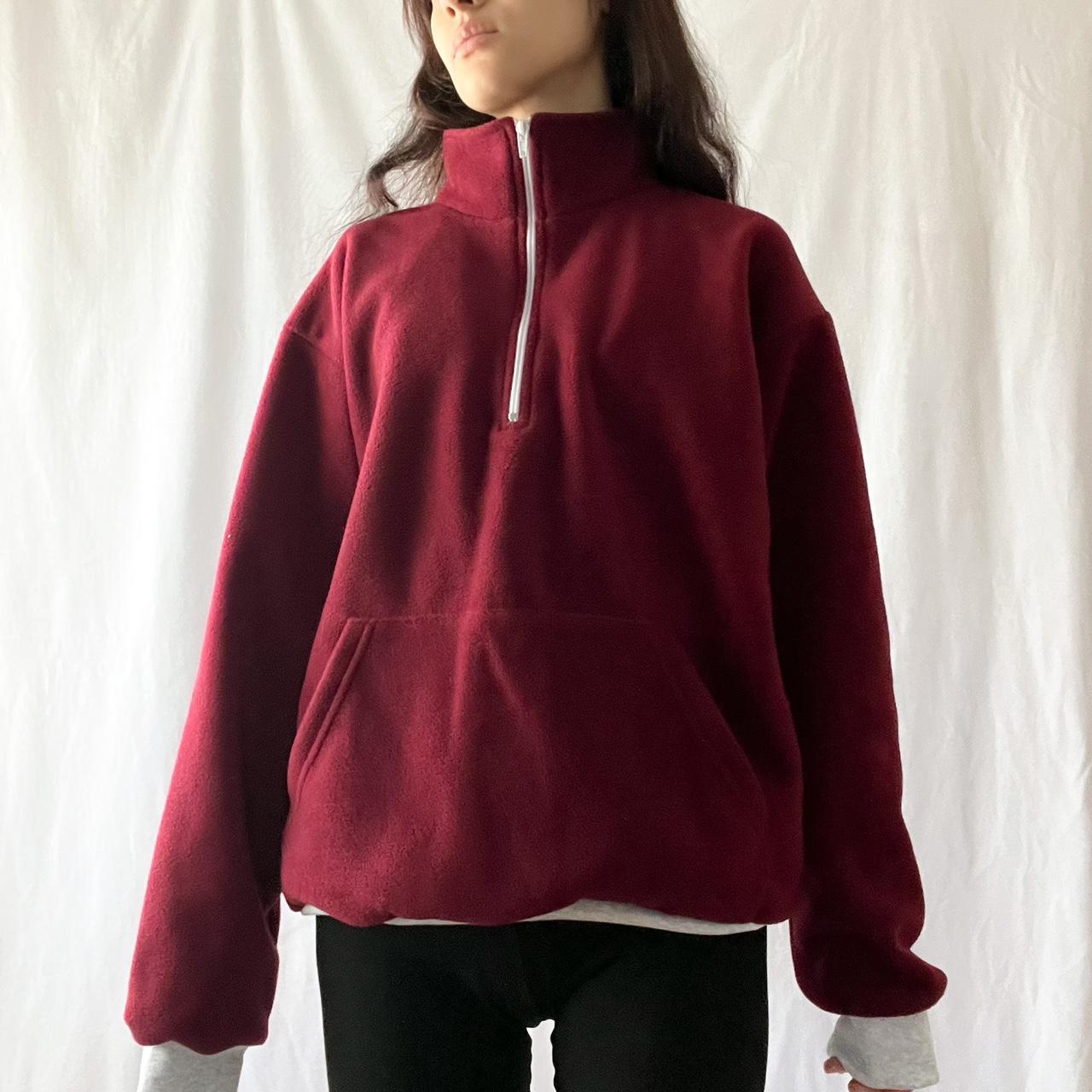 Women's Burgundy and Grey Sweatshirt | Depop