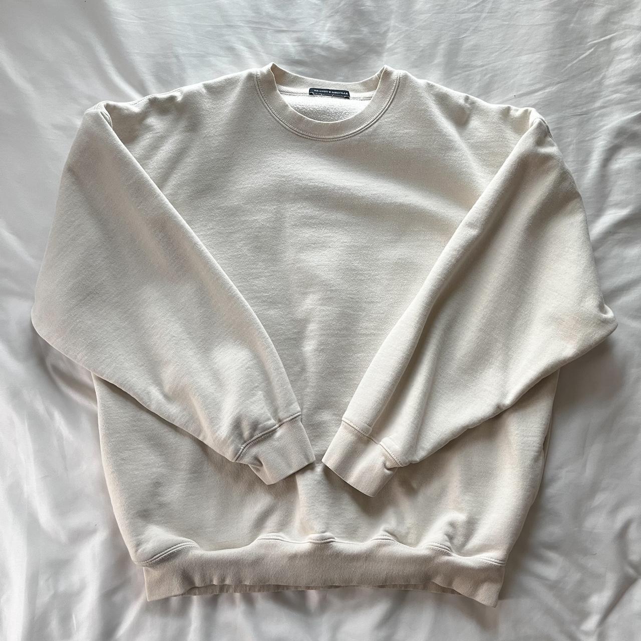 Brandy Melville Erica Sweatshirt Cream oversized... - Depop