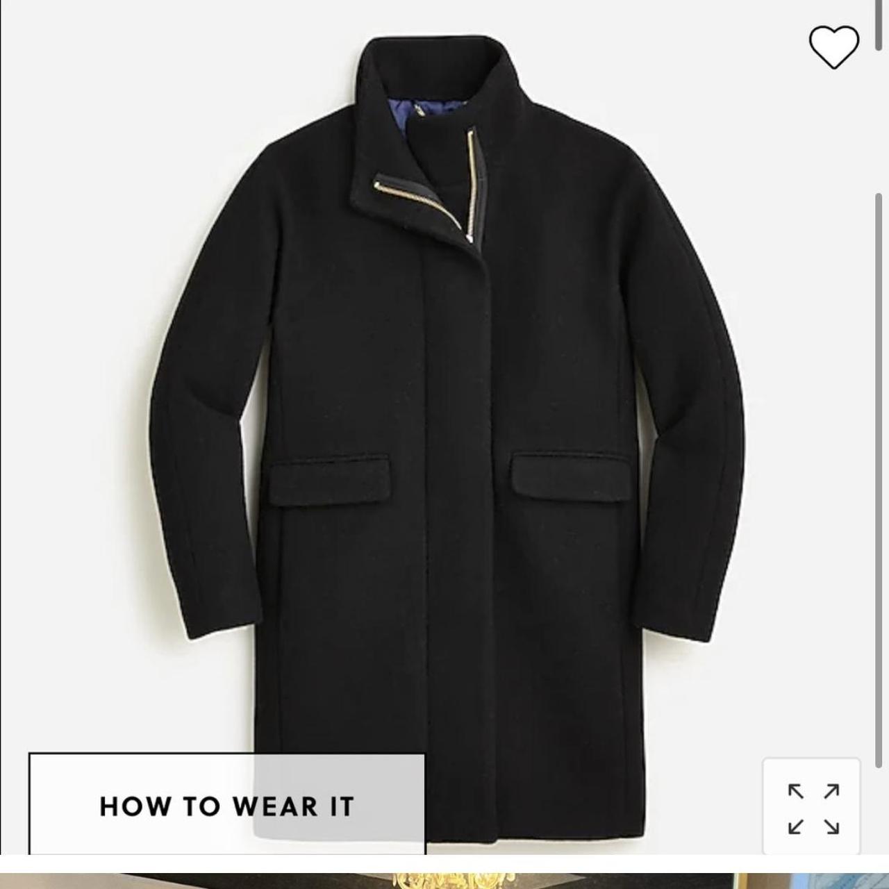J.Crew Women's Black Coat Depop