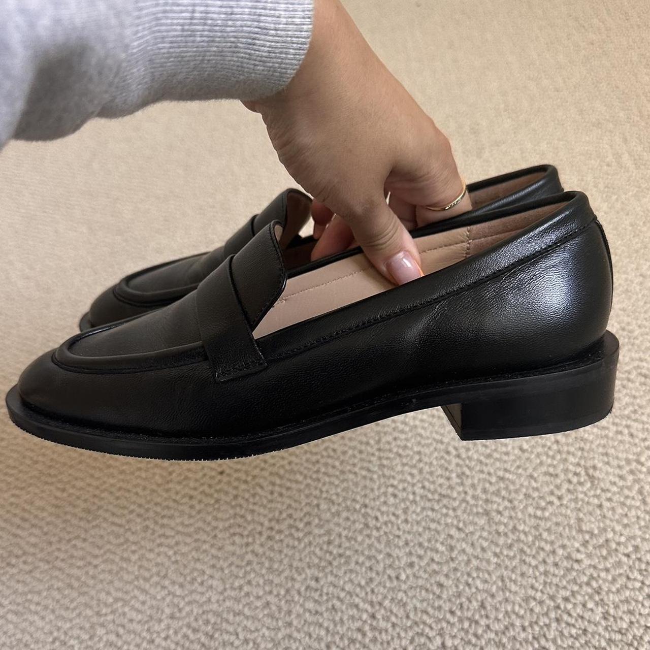 Stuart Weitzman black leather loafers - like new -... - Depop