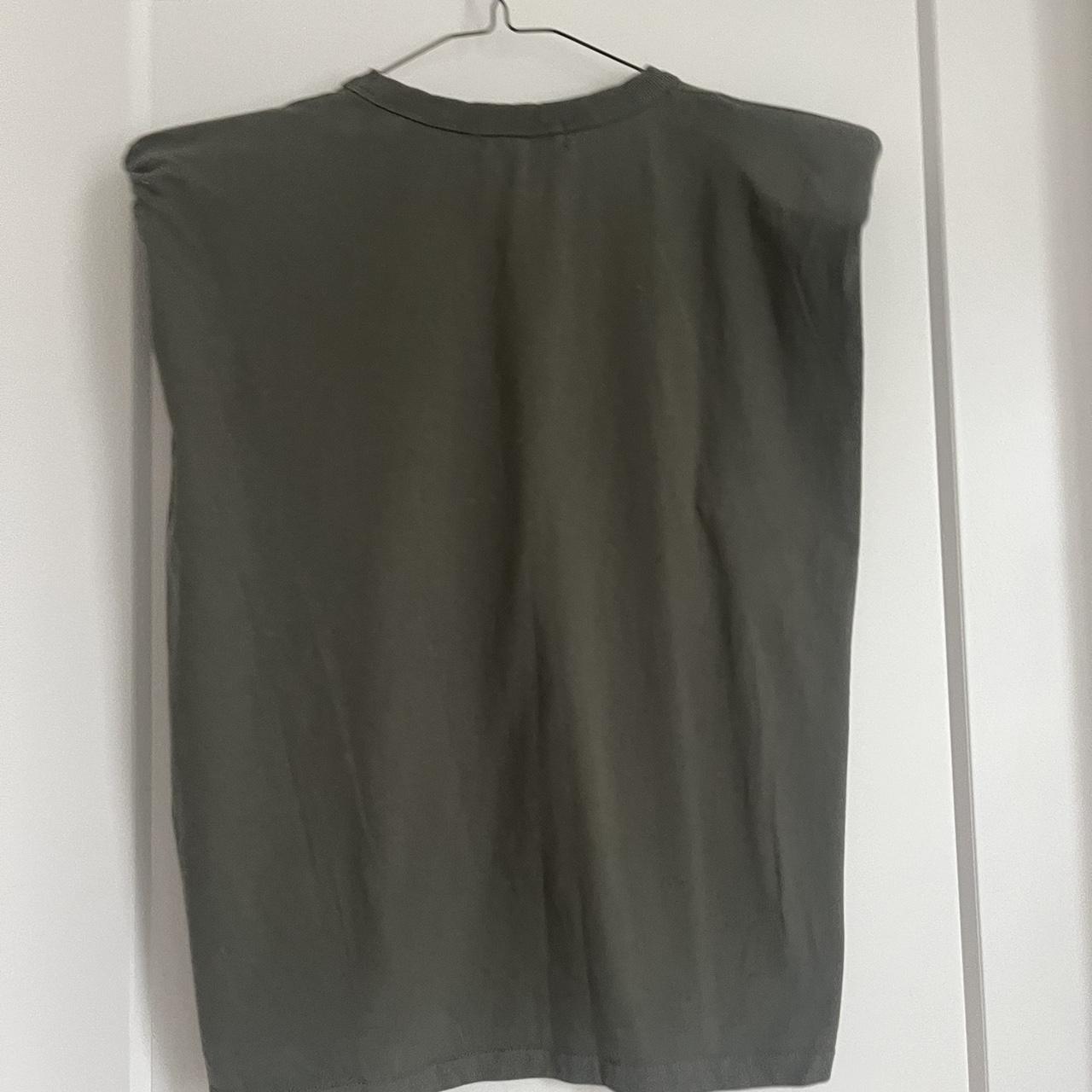 The Frankie Shop dark green sleeveless shirt with... - Depop