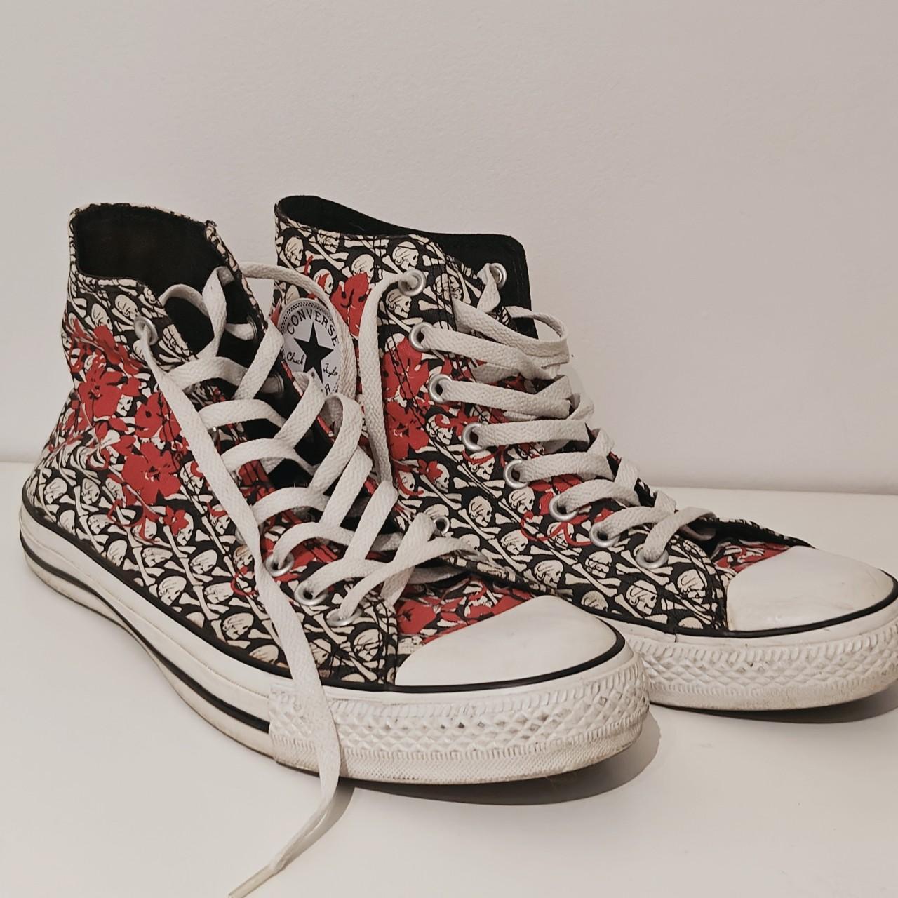 Custom Skull Converse Chuck Taylor High Top Y2K. Depop