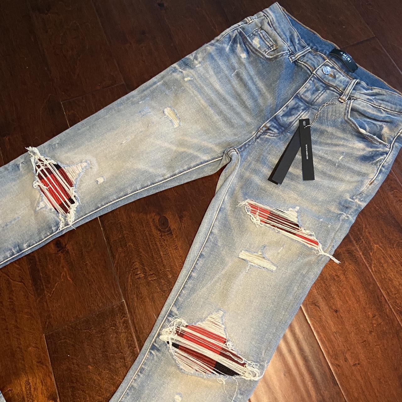 Amiri MX1 Black & Red Plaid Clay Indigo Size | Depop