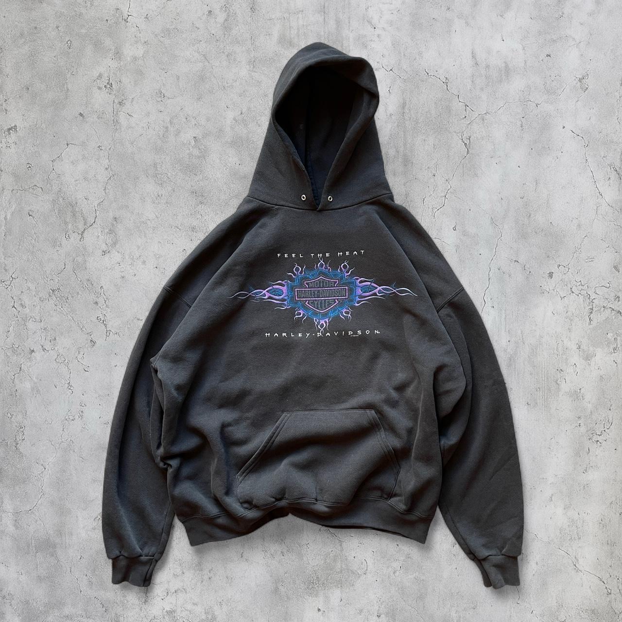 【Harley Davidson】90s USA製 FEEL THE HEAT Vintage 90s Harley Davidson Feel The Heat T-shirt - TokoPyramid