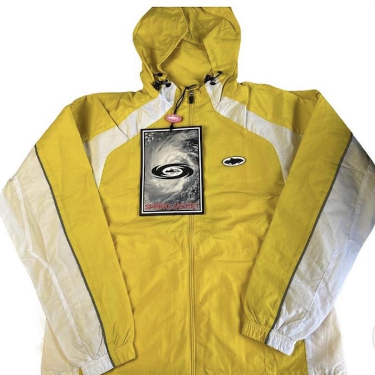 Corteiz yellow and white windbreaker / lightweight | Depop
